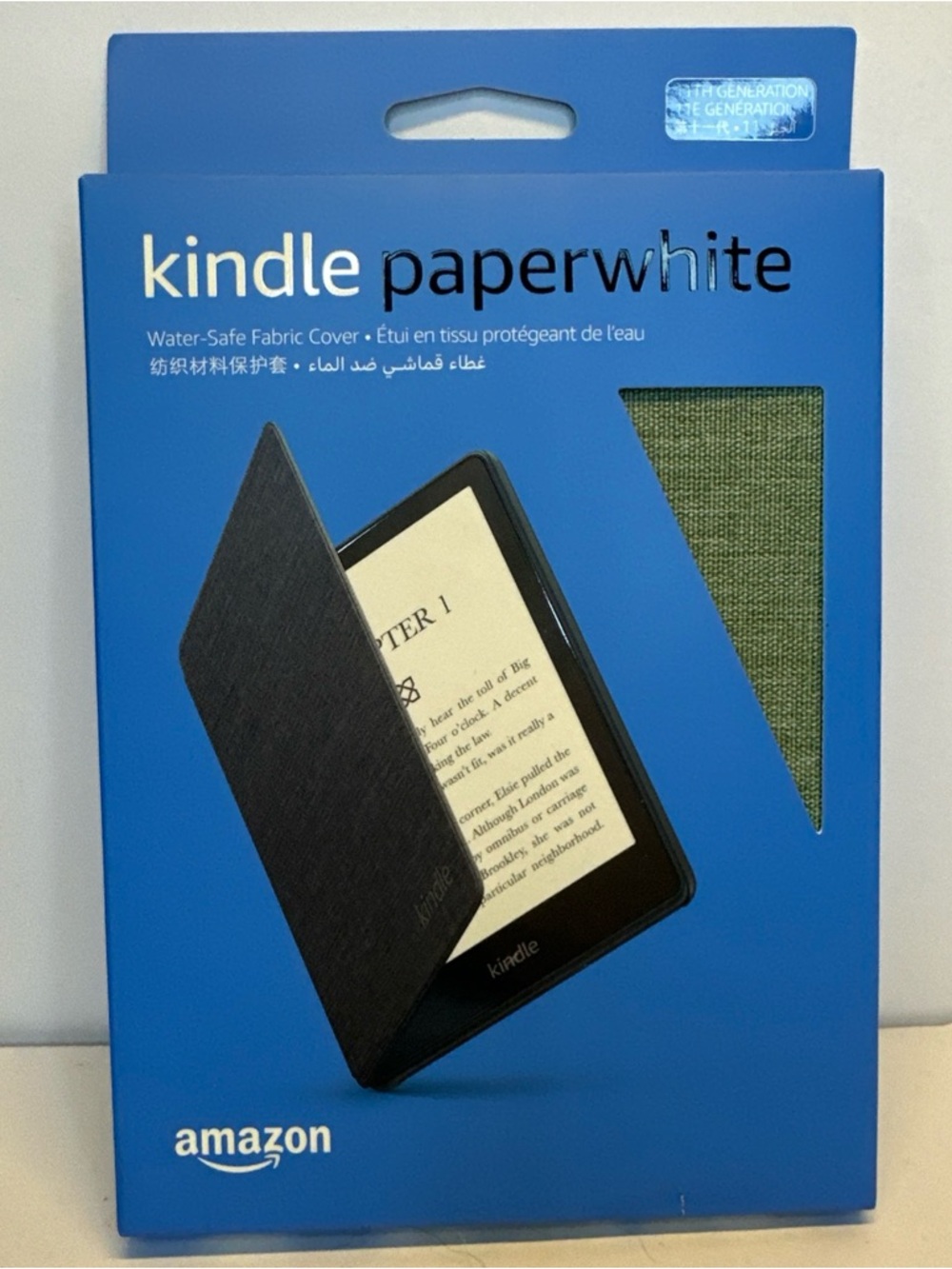 Amazon Kindle Paperwhite 11th Gen Water-Safe Fabric Cover Case Green Official